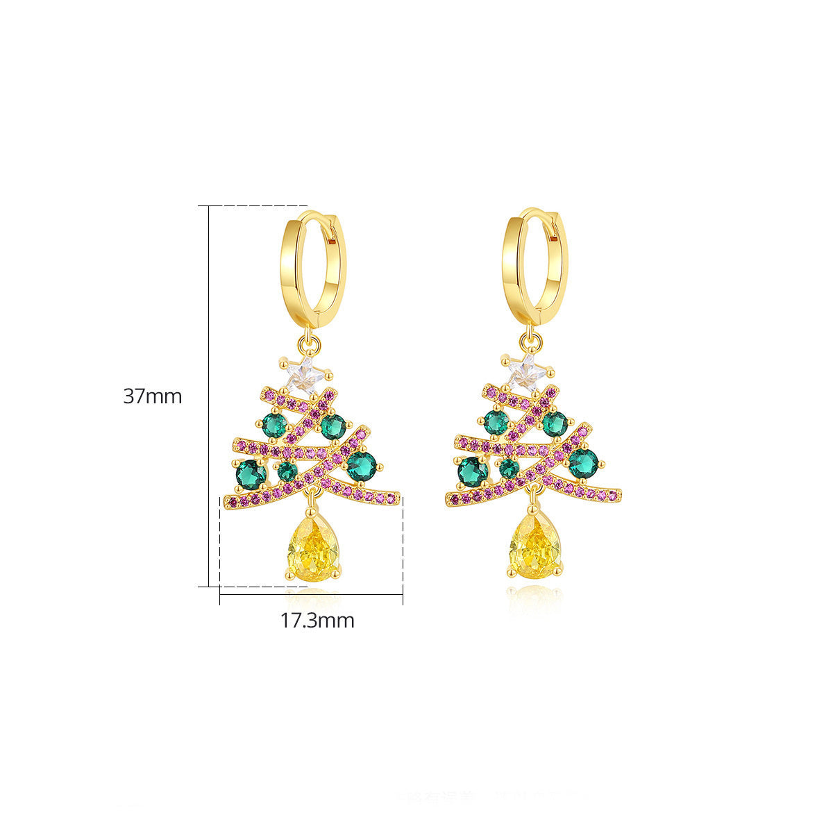 Festive Sparkle, Elegant Style – Tree Earrings