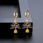 Festive Sparkle, Elegant Style – Tree Earrings